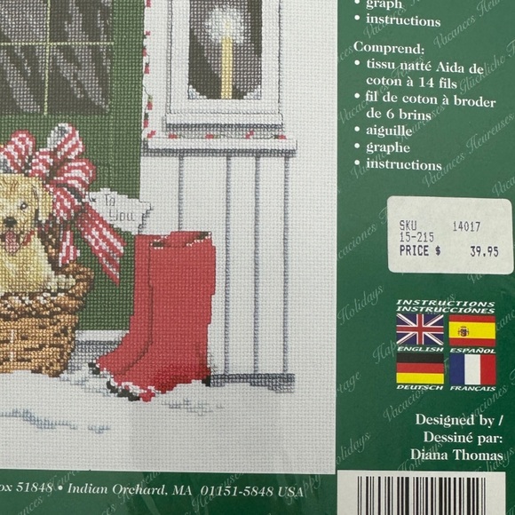 NWT Vintage 2001 Janlynn Welcome Puppies Counted Cross Stitch Kit 13" by 16" New - Picture 9 of 9